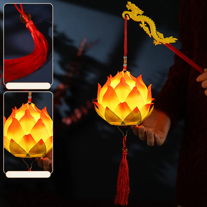 Decorazione lampada lanterna drago fiore di loto fai da Buddha Stones - Image 22