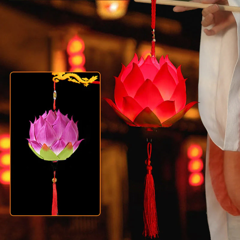 Decorazione lampada lanterna drago fiore di loto fai da Buddha Stones - Image 26