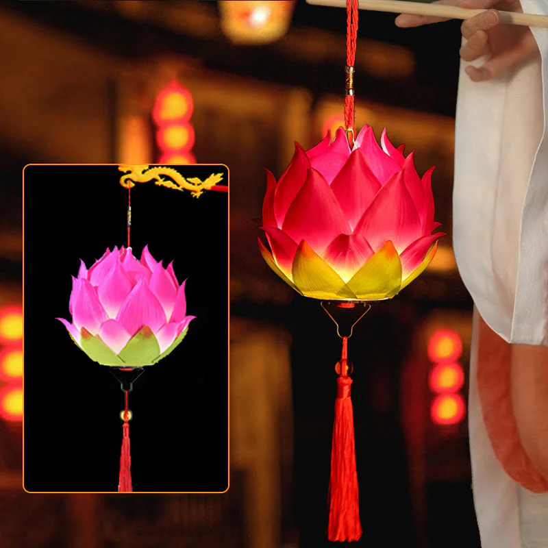 Decorazione lampada lanterna drago fiore di loto fai da Buddha Stones - Image 29