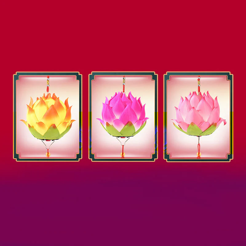 Decorazione lampada lanterna drago fiore di loto fai da Buddha Stones - Image 33