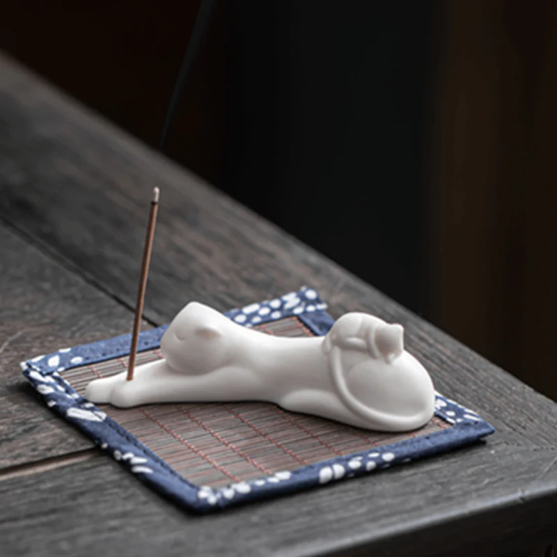 Decorazione per bruciatore di incenso in ceramica con gatto e panda, per benedizione - Image 15