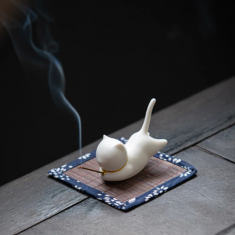 Decorazione per bruciatore di incenso in ceramica con gatto e panda, per benedizione - Image 7