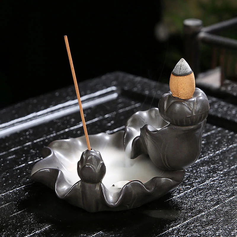 Decorazione per bruciatore di incenso portafortuna con pesce koi Buddha Stones - Image 3