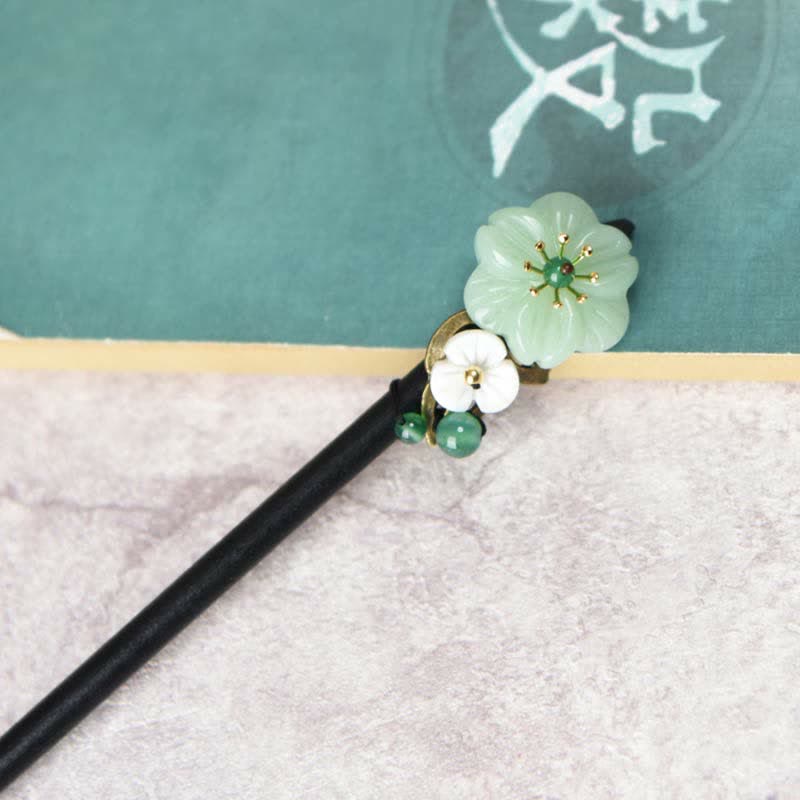 Decorazione per forcina con fiore di agata verde e Buddha Stones, positività - Image 4