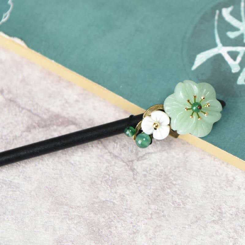 Decorazione per forcina con fiore di agata verde e Buddha Stones, positività - Image 5