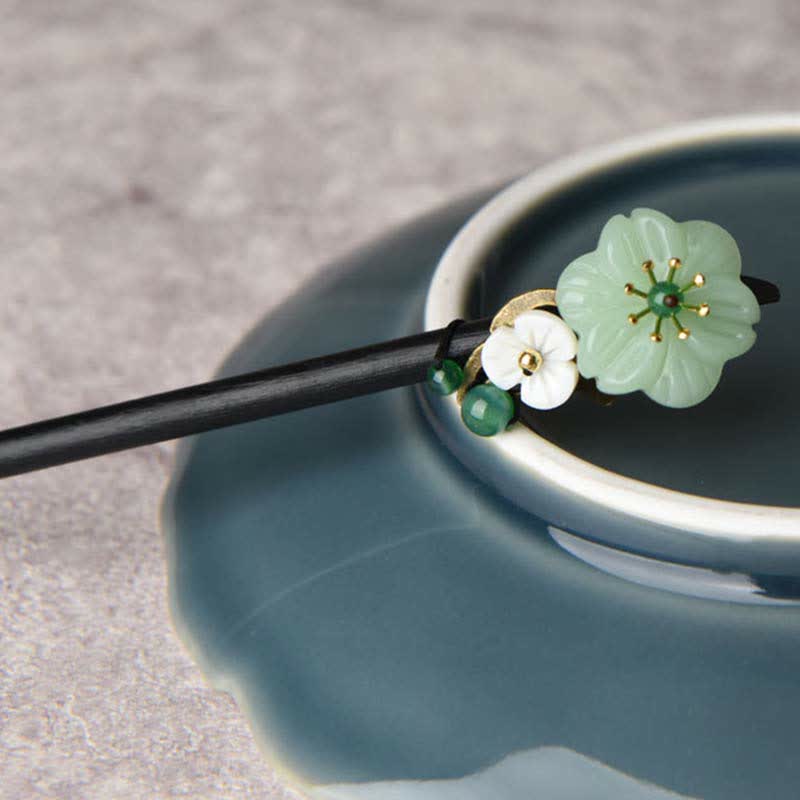 Decorazione per forcina con fiore di agata verde e Buddha Stones, positività - Image 6