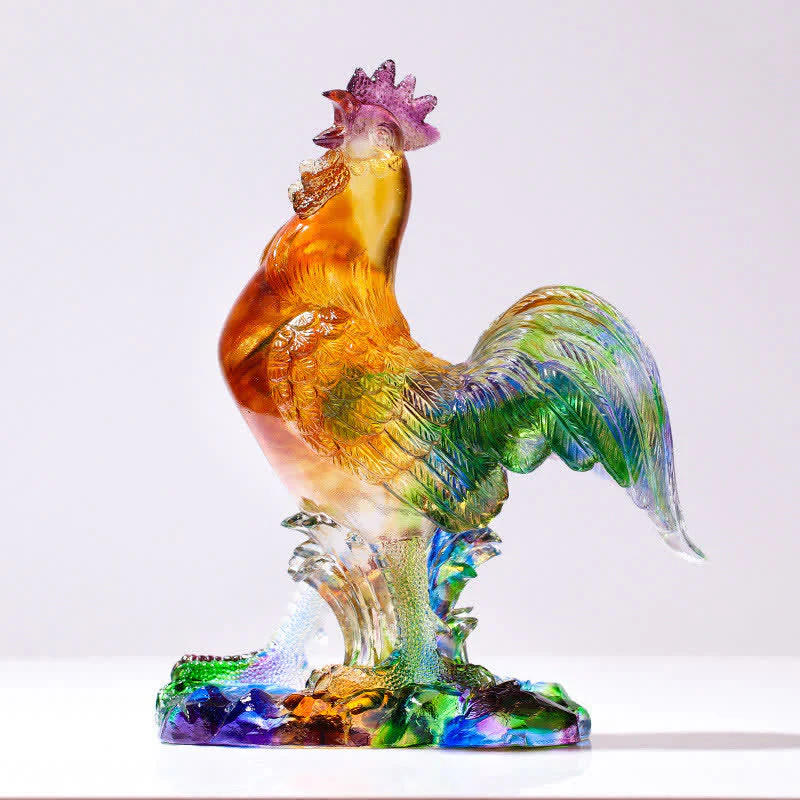 Decorazione per la casa fatta a mano in cristallo Liuli, raffigurante un gallo. - Image 11