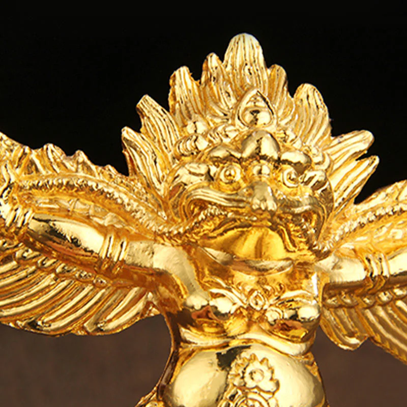 Decorazione per la casa in lega di protezione per uccelli Garuda in oro tibetano - Image 12