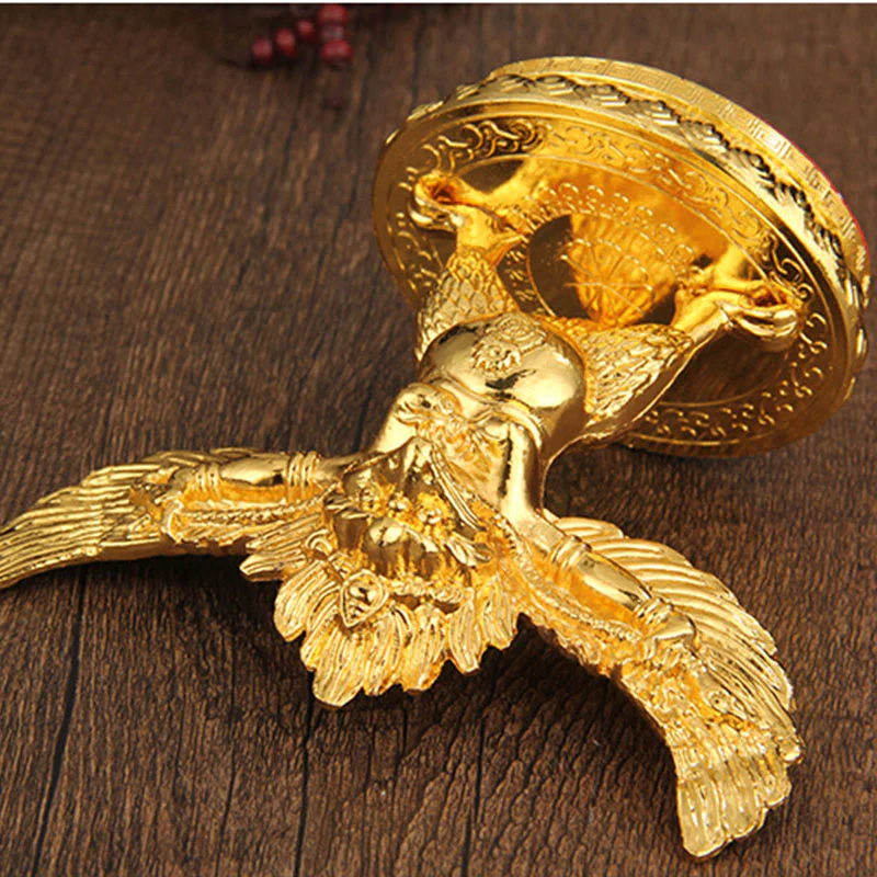 Decorazione per la casa in lega di protezione per uccelli Garuda in oro tibetano - Image 13