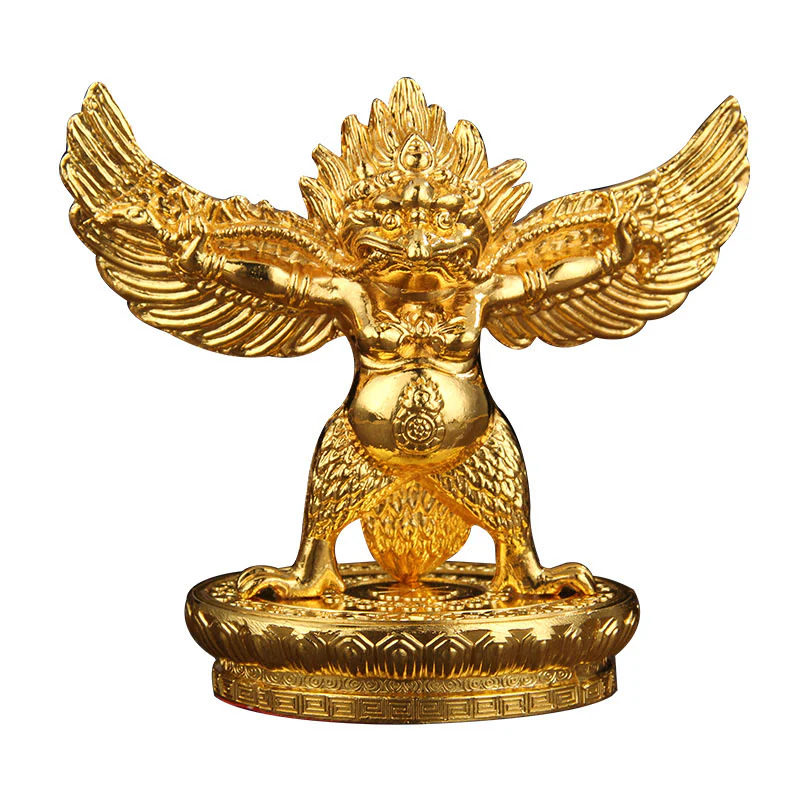 Decorazione per la casa in lega di protezione per uccelli Garuda in oro tibetano - Image 15