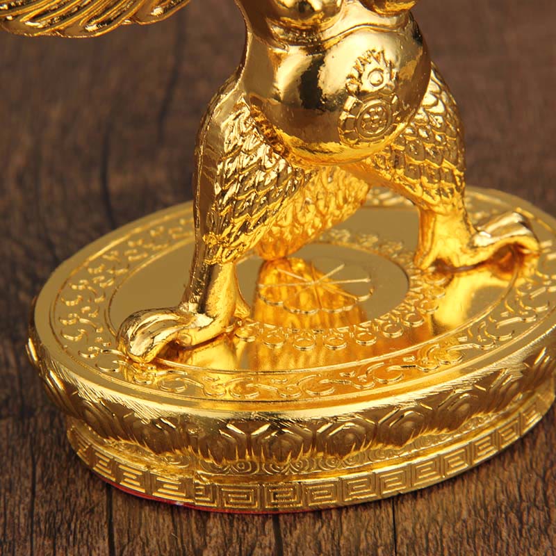 Decorazione per la casa in lega di protezione per uccelli Garuda in oro tibetano - Image 4