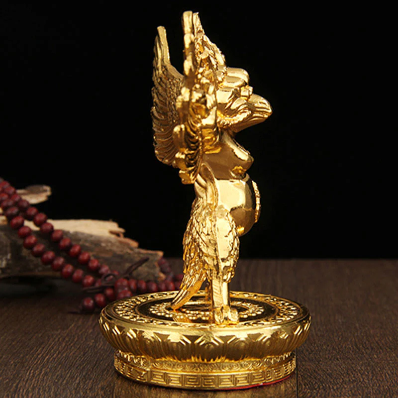 Decorazione per la casa in lega di protezione per uccelli Garuda in oro tibetano - Image 7
