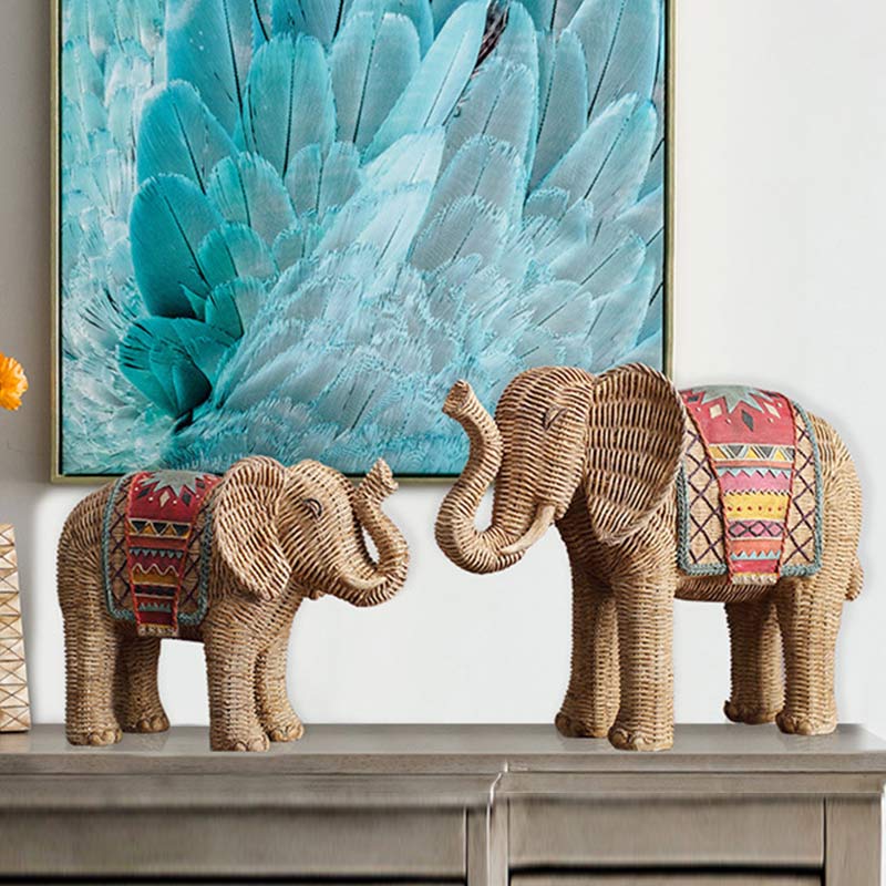 Decorazione per la casa in resina con elefante, saggezza e ricchezza - Image 12