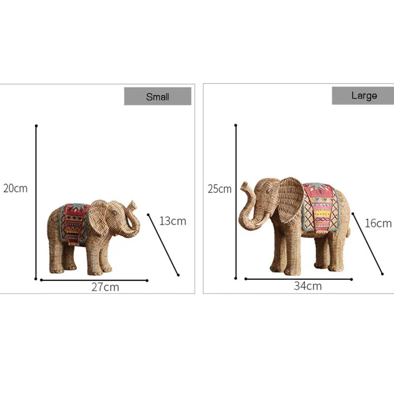 Decorazione per la casa in resina con elefante, saggezza e ricchezza - Image 17