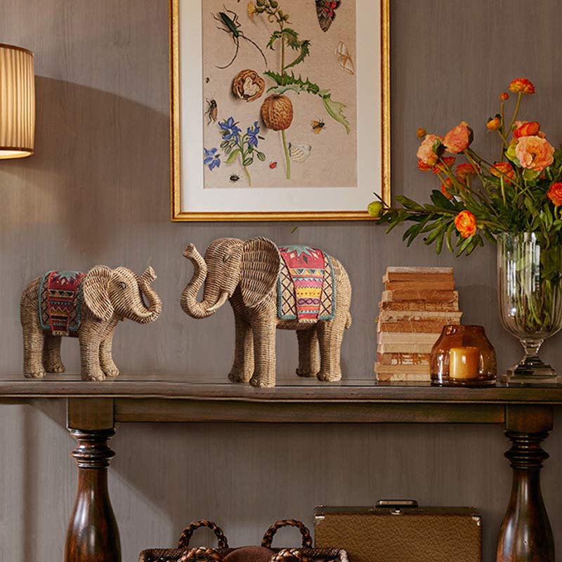 Decorazione per la casa in resina con elefante, saggezza e ricchezza - Image 3