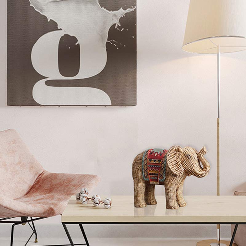 Decorazione per la casa in resina con elefante, saggezza e ricchezza - Image 6