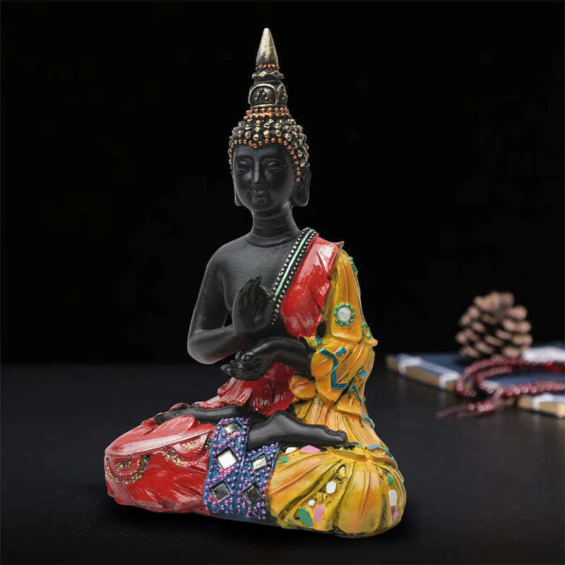 Decorazione statua in resina della serenità del Buddha tailandese - Image 3