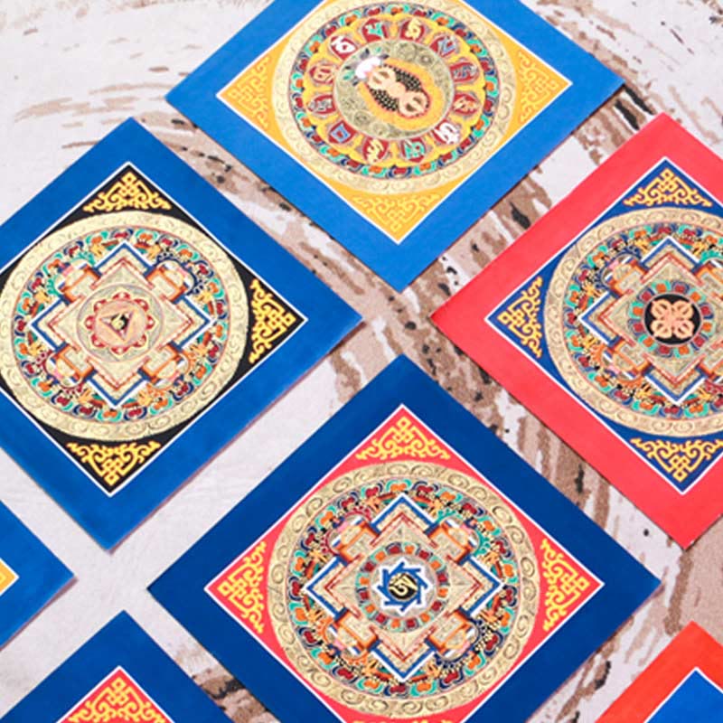 Dipinto Thangka tibetano fatto a mano, benedizione Thangka, scatola cieca, motivo a colori casuali - Image 13
