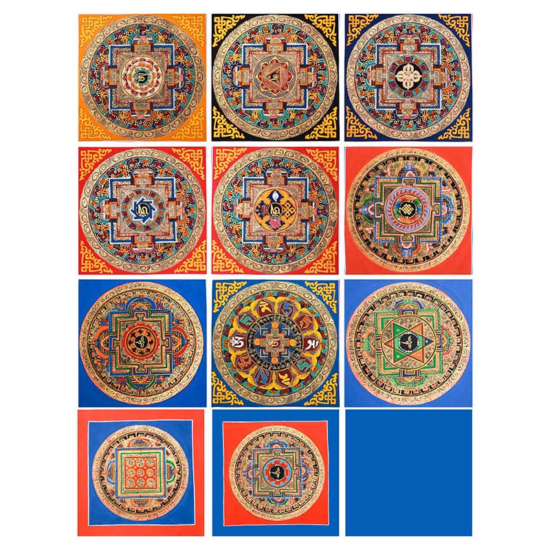 Dipinto Thangka tibetano fatto a mano, benedizione Thangka, scatola cieca, motivo a colori casuali - Image 18