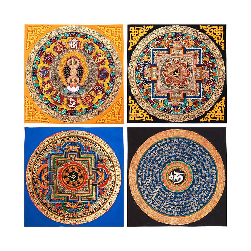 Dipinto Thangka tibetano fatto a mano, benedizione Thangka, scatola cieca, motivo a colori casuali - Image 19