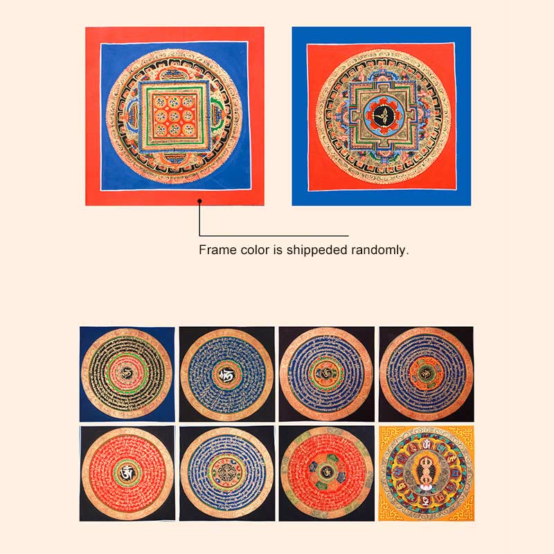 Dipinto Thangka tibetano fatto a mano, benedizione Thangka, scatola cieca, motivo a colori casuali - Image 20