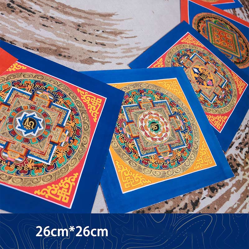 Dipinto Thangka tibetano fatto a mano, benedizione Thangka, scatola cieca, motivo a colori casuali - Image 21