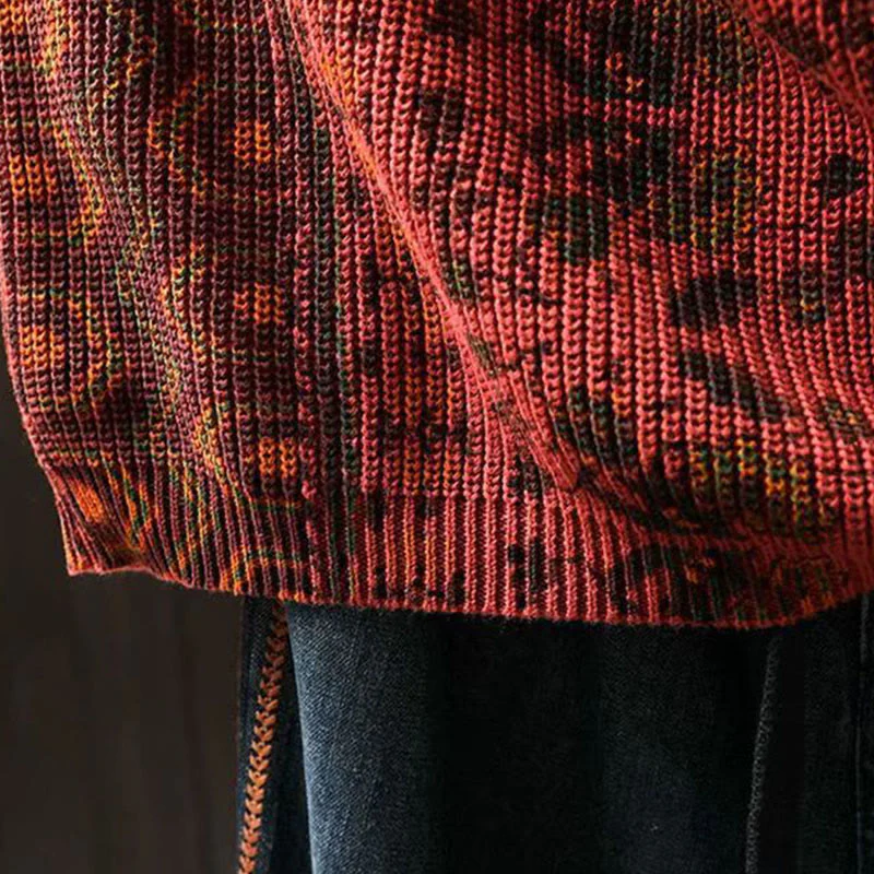 Felpa con cappuccio da donna in cotone a maniche lunghe con motivo a fiori geometrici a righe Buddha Stones - Image 10