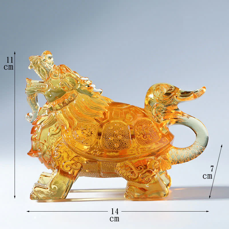 Feng Shui Drago Tartaruga Fatto a Mano Liuli Cristallo Arte Pezzo Decorazione Casa Ufficio - Image 11