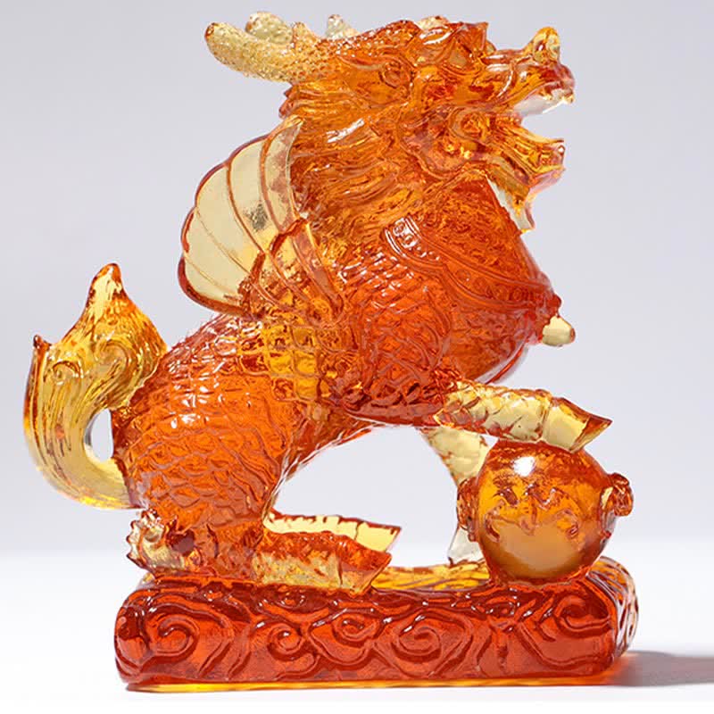 Feng Shui Kirin Fatto a mano Liuli Cristallo Arte Pezzo Fortuna Casa Ufficio Decorazione - Image 10
