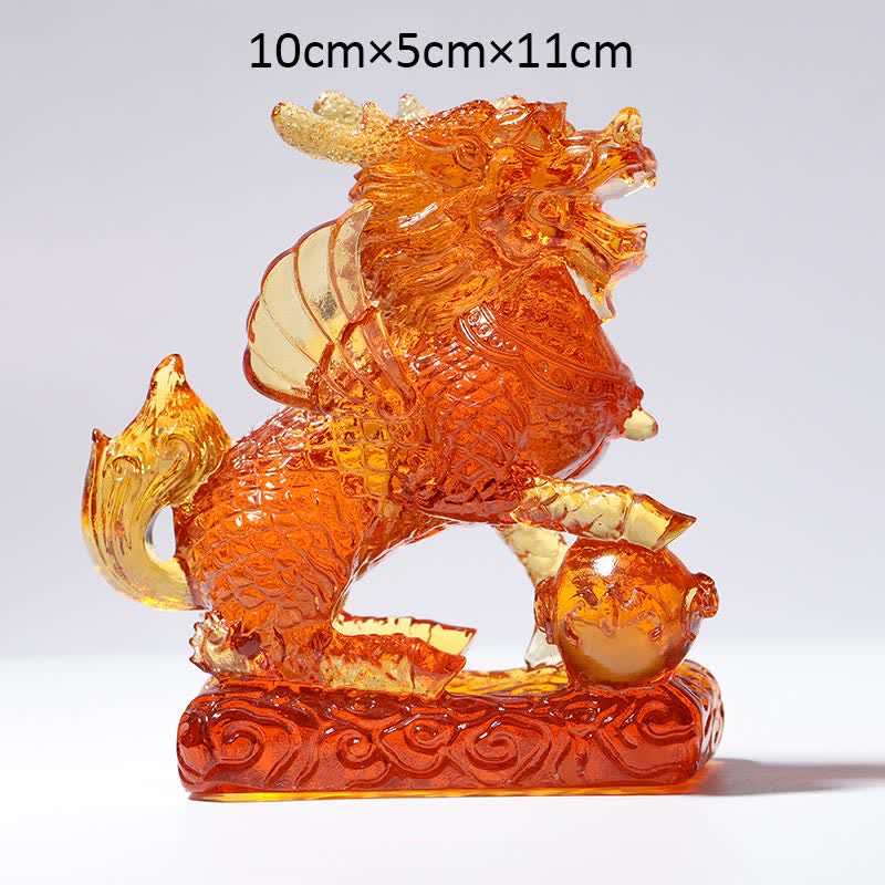 Feng Shui Kirin Fatto a mano Liuli Cristallo Arte Pezzo Fortuna Casa Ufficio Decorazione - Image 11