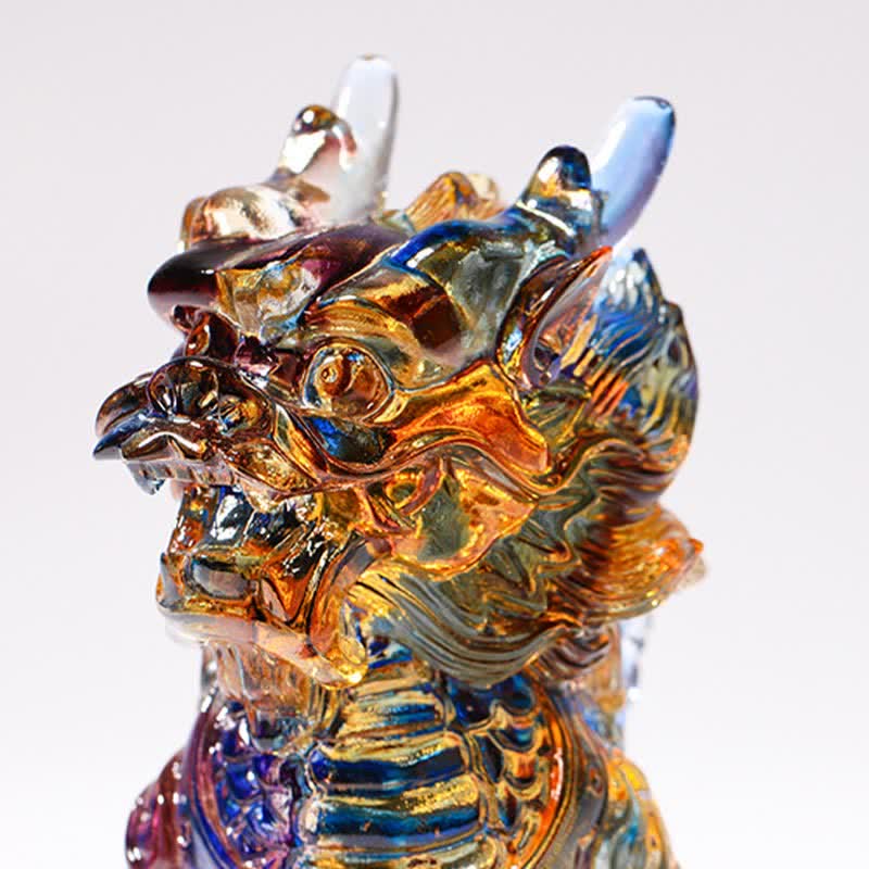 Feng Shui Kirin Fatto a mano Liuli Cristallo Arte Pezzo Fortuna Casa Ufficio Decorazione - Image 8