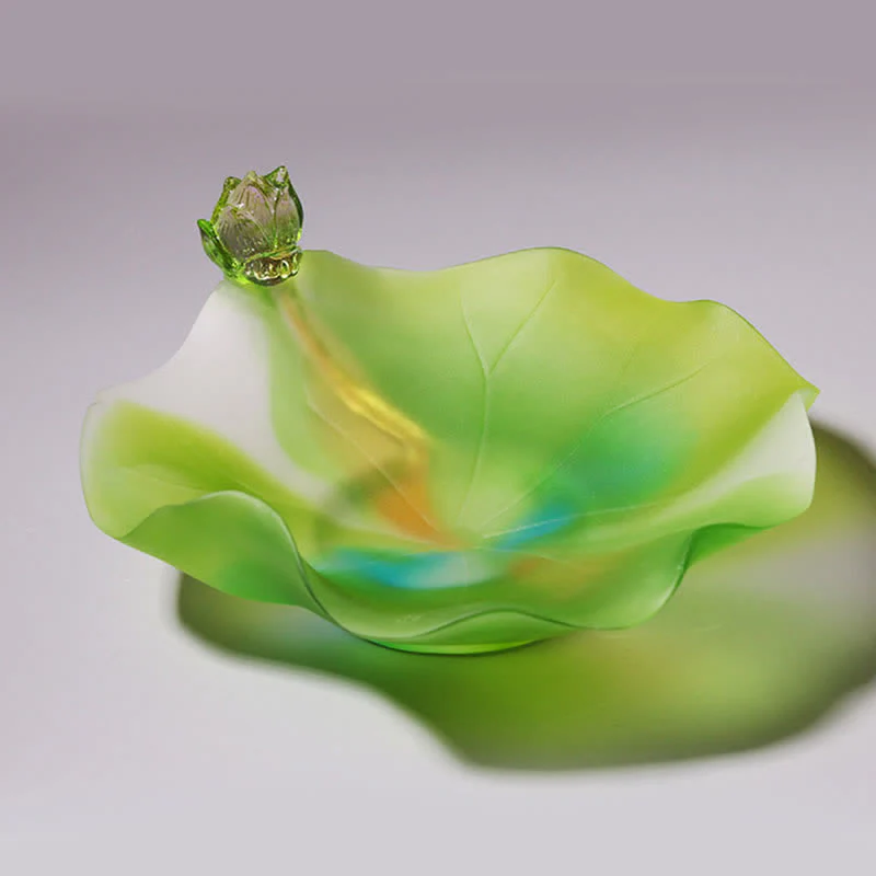 Feng Shui Lotus fatto a mano Liuli Crystal Art Piece Home Office Offerta Decorazione - Image 7