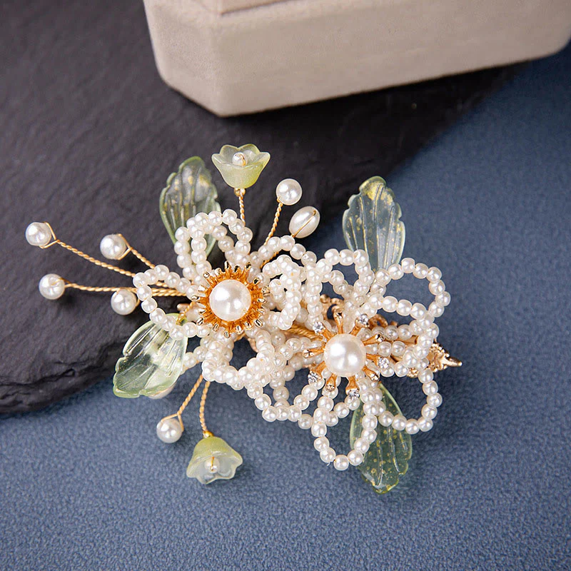 Fermaglio per capelli con nappa a forma di foglia e fiore in stile retrò Buddha Stones - Image 3