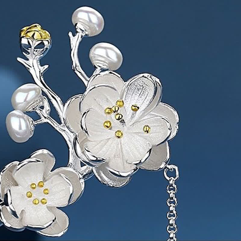 Forcina per capelli con nappa a forma di farfalla in fiore di prugna e amore e libertà - Image 6