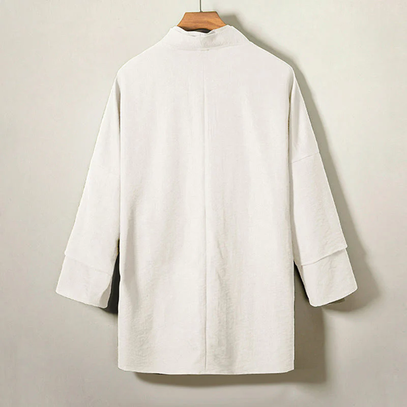 Giacca kimono da uomo a maniche lunghe con lacci e apertura frontale Buddha Stones - Image 8