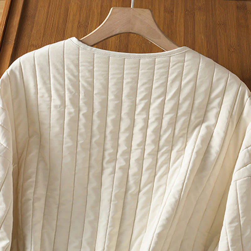 Giacca da donna in cotone con scollo rotondo semplice, coulisse e maniche lunghe, con tasca, modello Buddha Stones - Image 14
