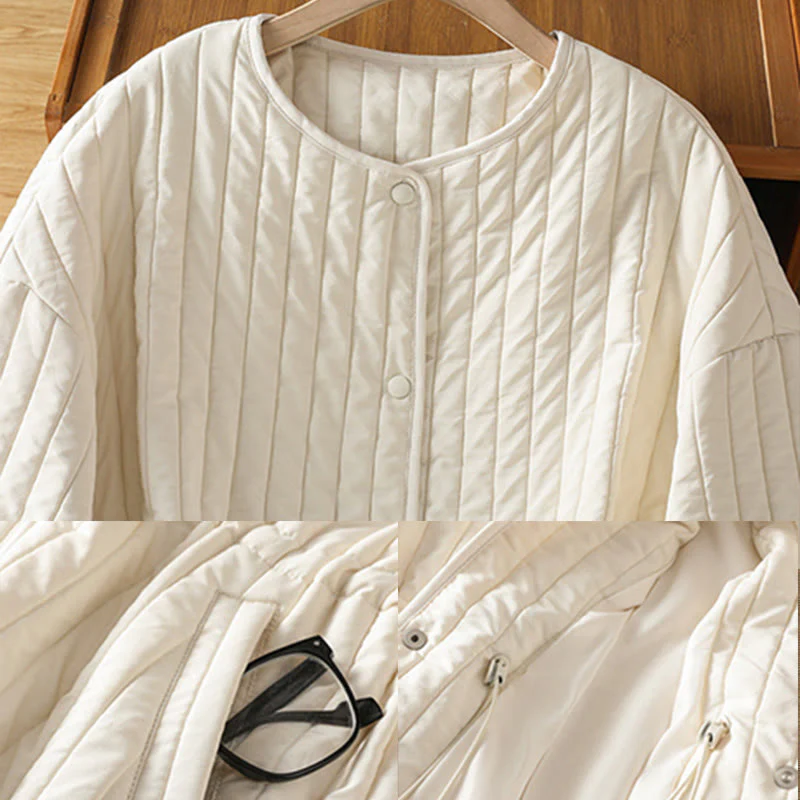 Giacca da donna in cotone con scollo rotondo semplice, coulisse e maniche lunghe, con tasca, modello Buddha Stones - Image 22