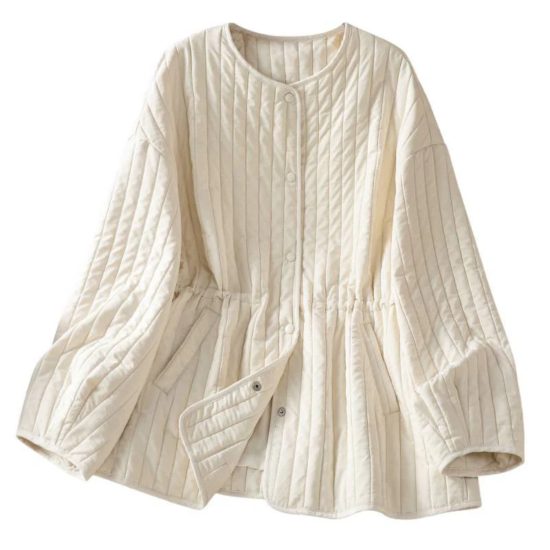 Giacca da donna in cotone con scollo rotondo semplice, coulisse e maniche lunghe, con tasca, modello Buddha Stones - Image 23