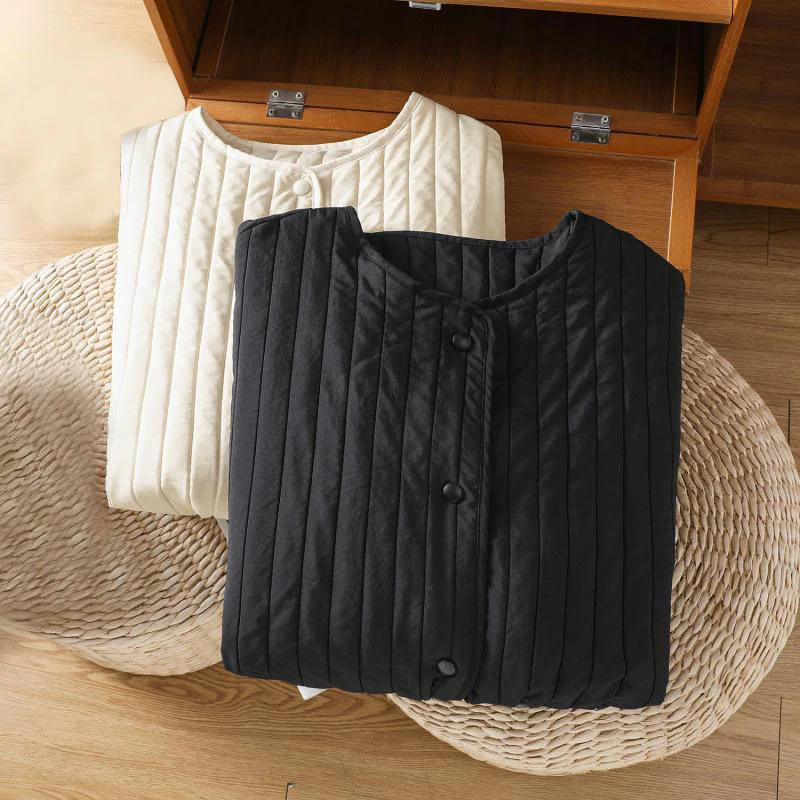 Giacca da donna in cotone con scollo rotondo semplice, coulisse e maniche lunghe, con tasca, modello Buddha Stones - Image 24