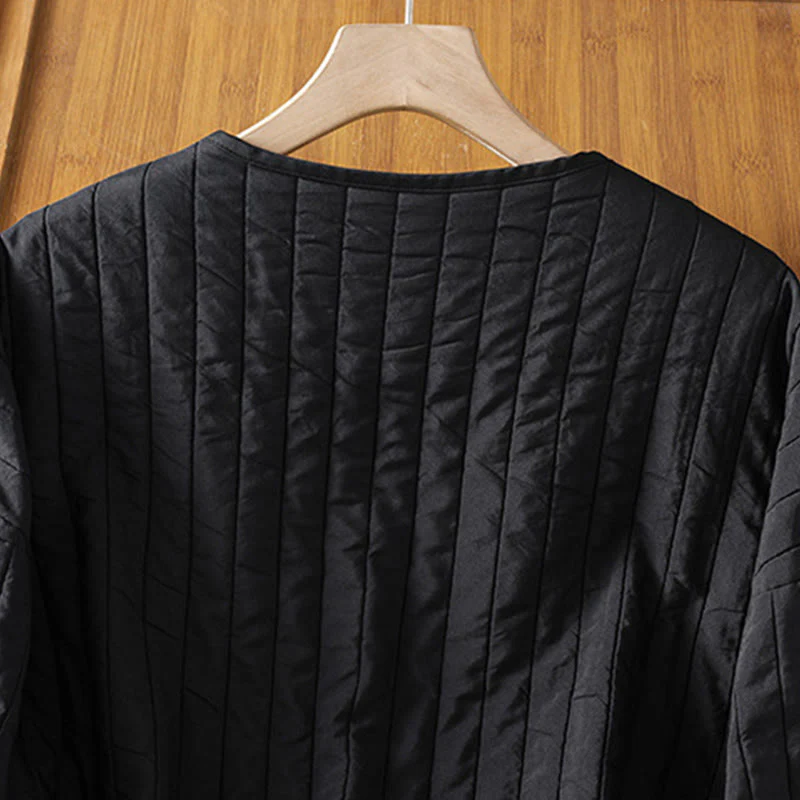 Giacca da donna in cotone con scollo rotondo semplice, coulisse e maniche lunghe, con tasca, modello Buddha Stones - Image 5