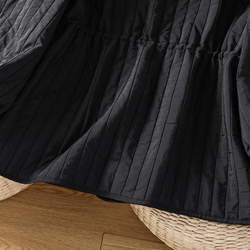 Giacca da donna in cotone con scollo rotondo semplice, coulisse e maniche lunghe, con tasca, modello Buddha Stones - Image 9