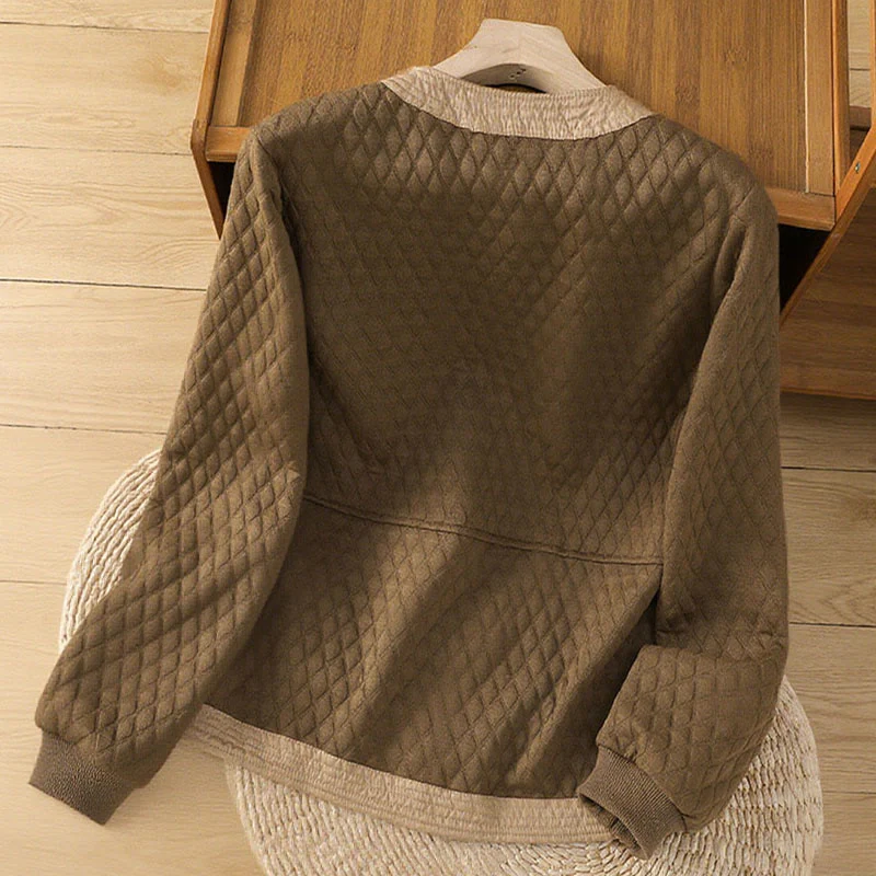 Giacca da donna in cotone a maniche lunghe con tasche, stile retrò, motivo Buddha Stones - Image 30
