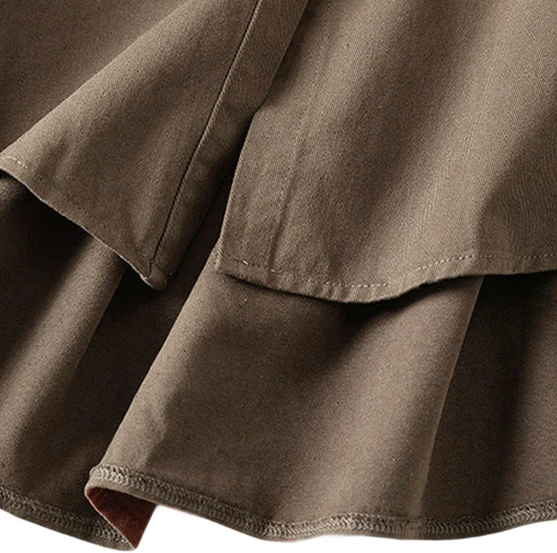 Giacca da donna in cotone e lino con risvolto, maniche lunghe, modello irregolare, con tasche, motivo Buddha Stones Fall - Image 17