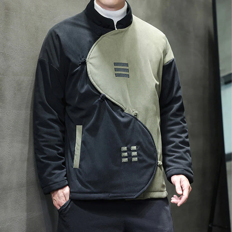 Giacca da uomo a maniche lunghe in velluto a coste con tasche, stile invernale Yin Yang Tai Chi , Buddha Stones - Image 13