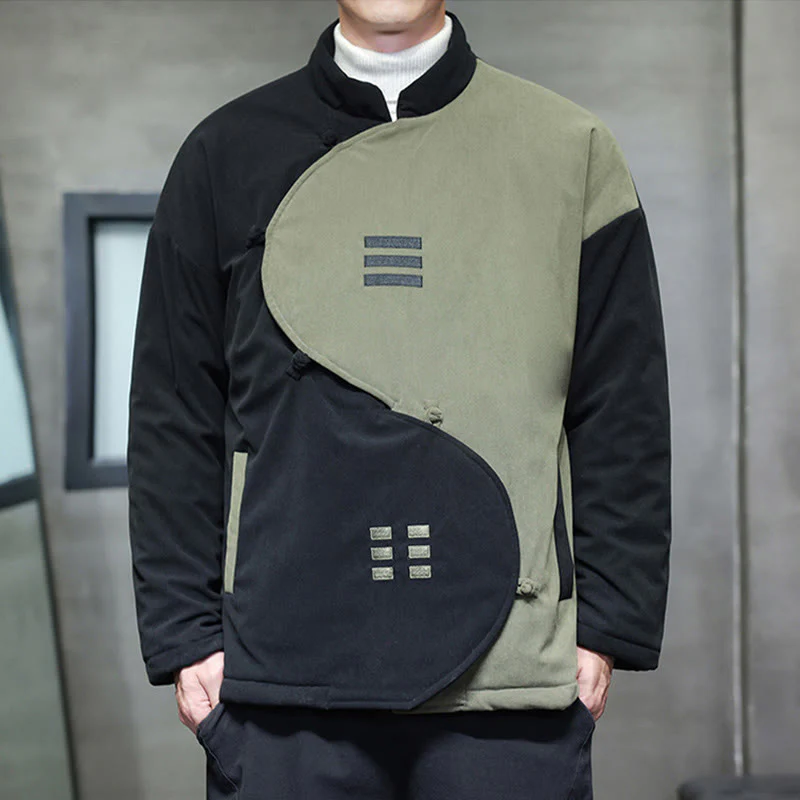 Giacca da uomo a maniche lunghe in velluto a coste con tasche, stile invernale Yin Yang Tai Chi , Buddha Stones - Image 16