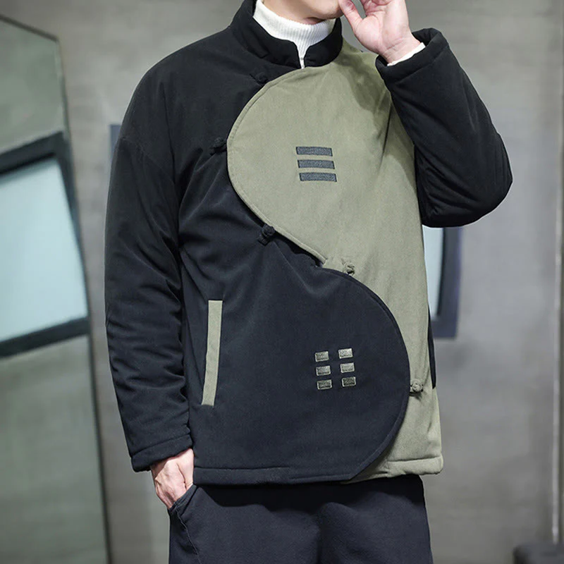 Giacca da uomo a maniche lunghe in velluto a coste con tasche, stile invernale Yin Yang Tai Chi , Buddha Stones - Image 17