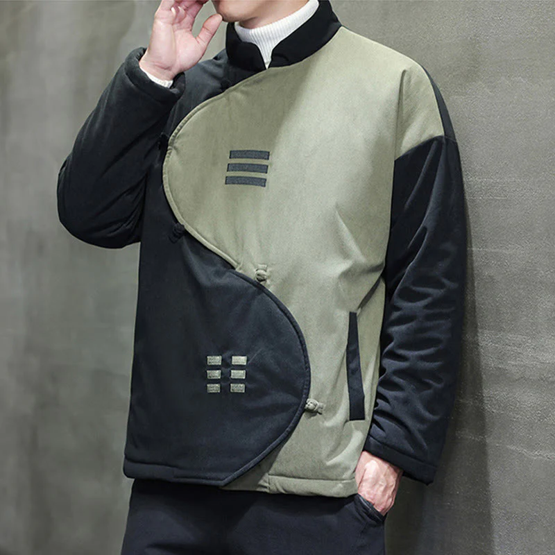 Giacca da uomo a maniche lunghe in velluto a coste con tasche, stile invernale Yin Yang Tai Chi , Buddha Stones - Image 18