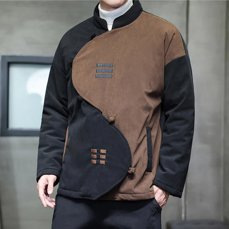 Giacca da uomo a maniche lunghe in velluto a coste con tasche, stile invernale Yin Yang Tai Chi , Buddha Stones - Image 7