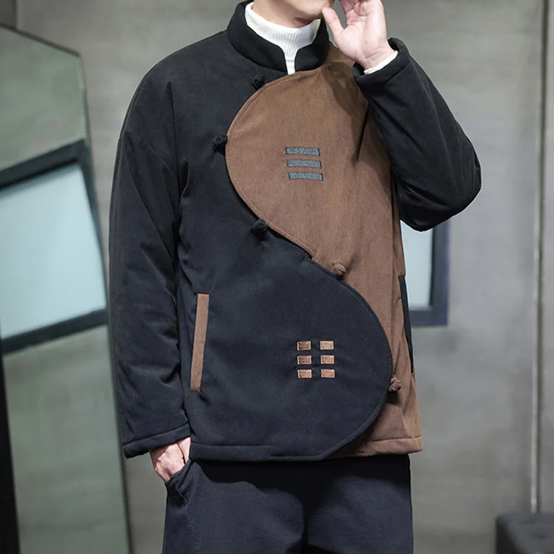 Giacca da uomo a maniche lunghe in velluto a coste con tasche, stile invernale Yin Yang Tai Chi , Buddha Stones - Image 8