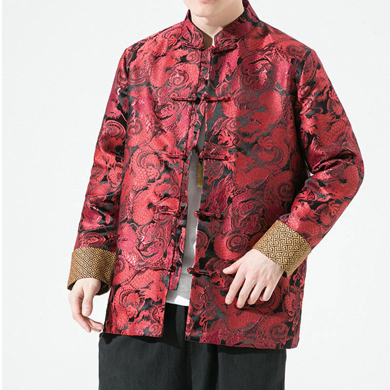 Giacca da uomo in cotone con bottoni in stile rana, drago cinese , Buddha Stones - Image 17